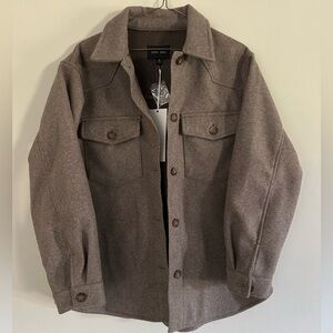 NWT Women's Love Tree Button Up Shacket Cocoa Brown Size M